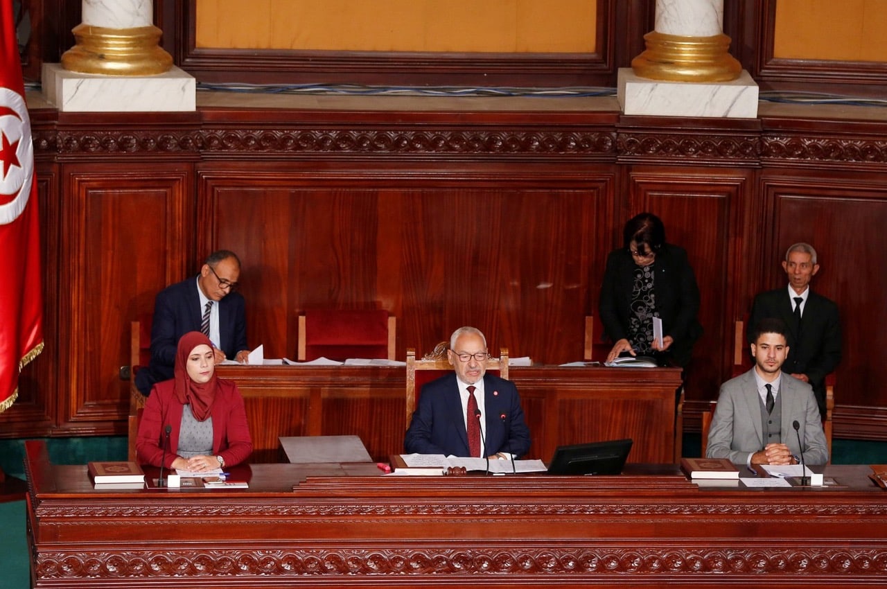 Rached Ghannouchi in the Tunisian parliament